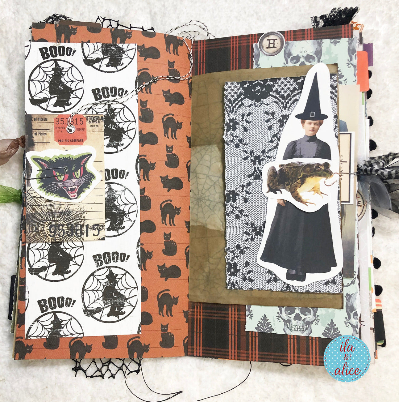Halloween Soft Cover Junk Journal with Ghosts