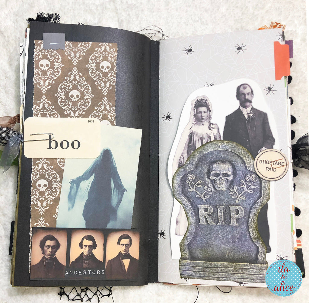 Halloween Soft Cover Junk Journal with Ghosts
