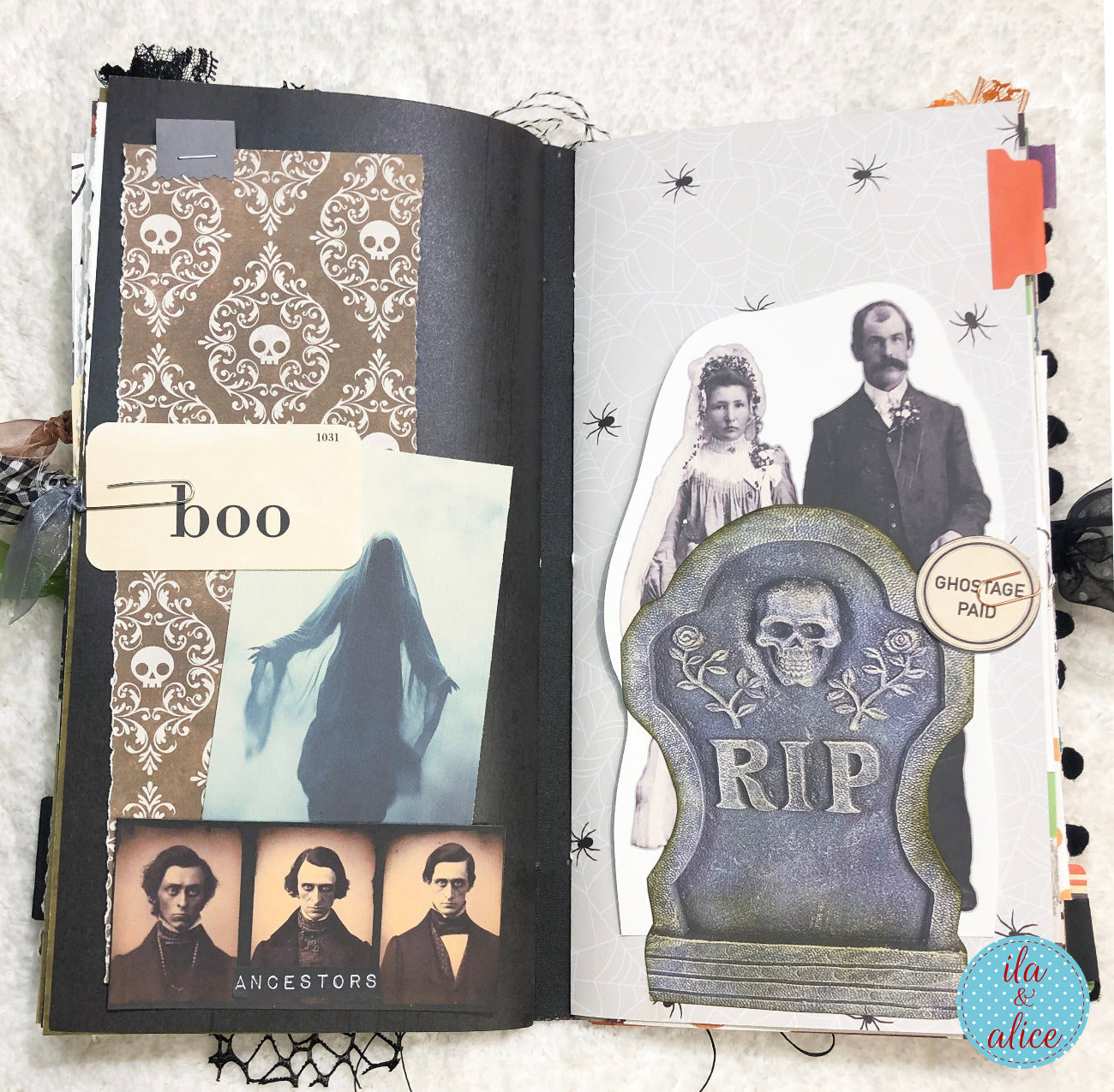 Halloween Soft Cover Junk Journal with Ghosts