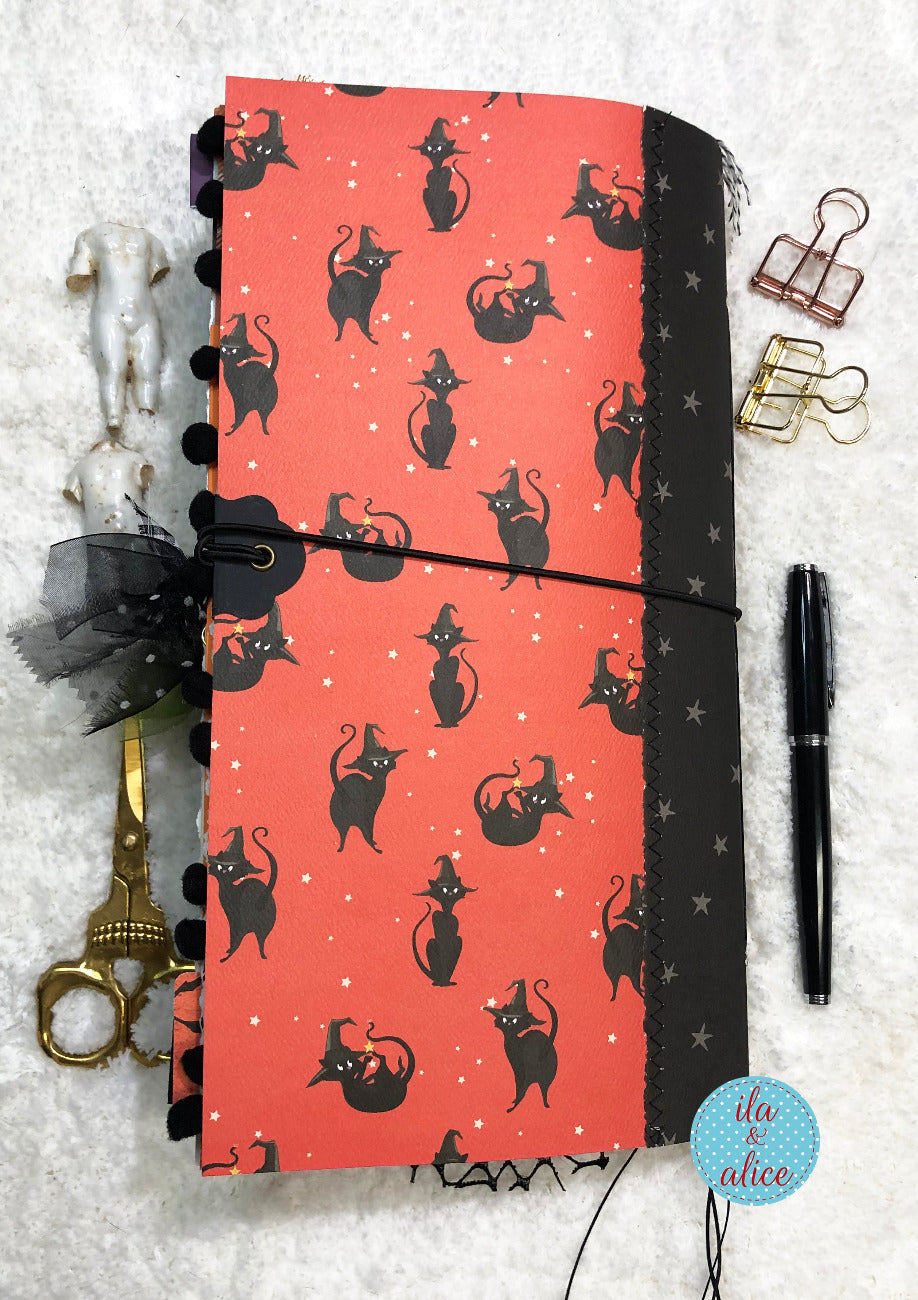 Halloween Soft Cover Junk Journal with Black Cats