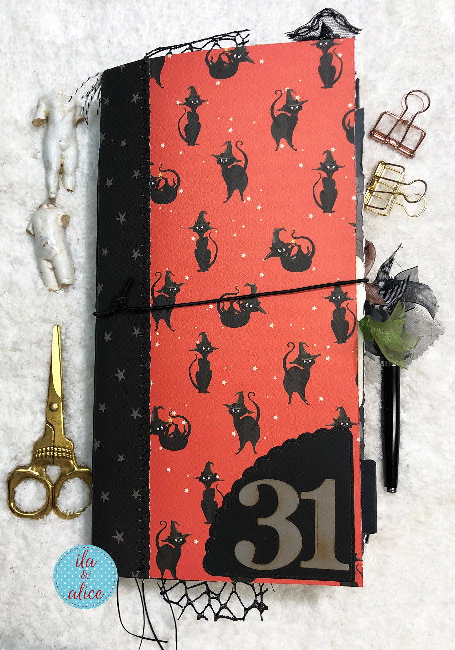 Halloween Soft Cover Junk Journal with Black Cats