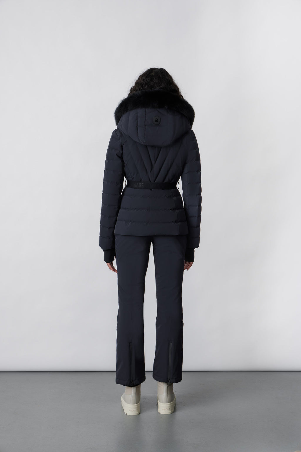 ELITA-Z Down ski jacket with removable blue fox fur trim