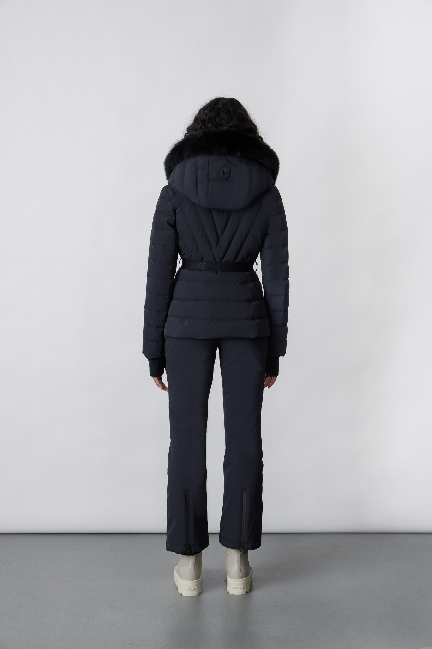 ELITA-Z Down ski jacket with removable blue fox fur trim