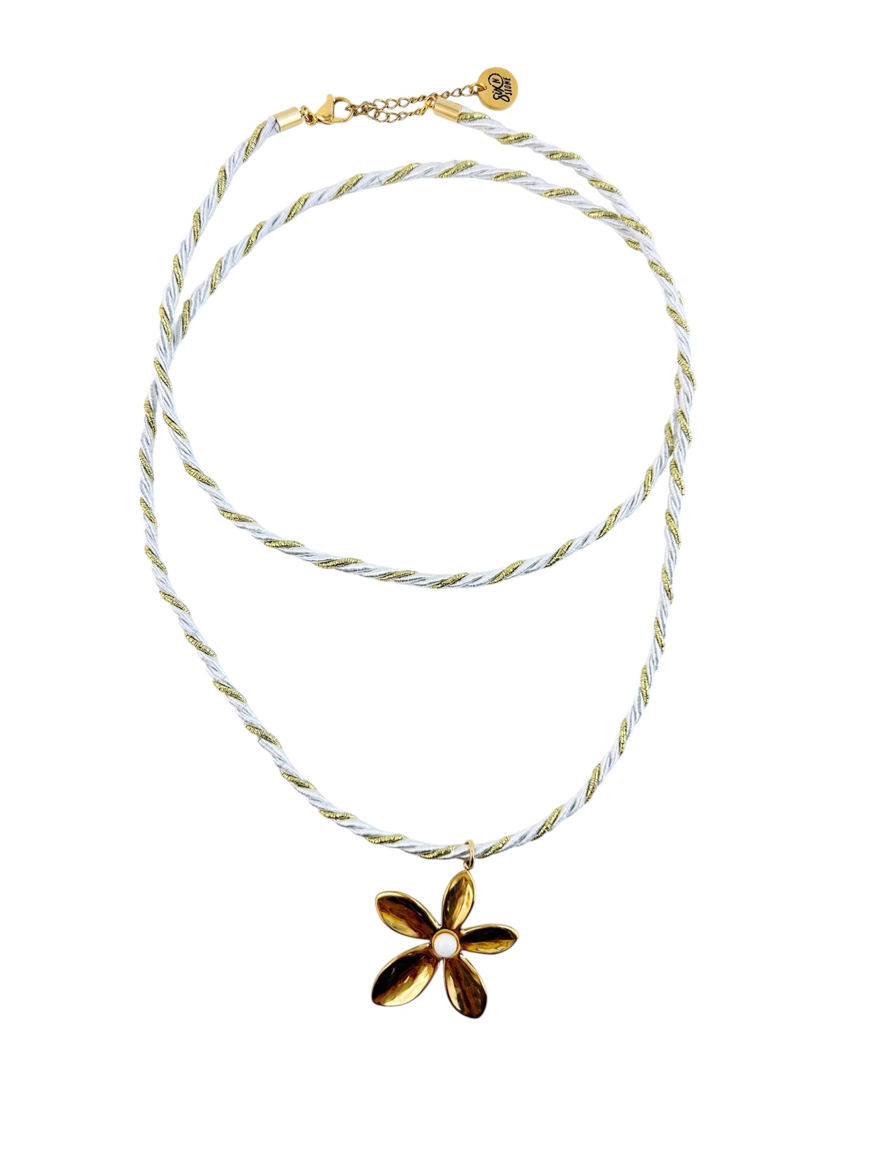 Pearl Flower Cord Necklace