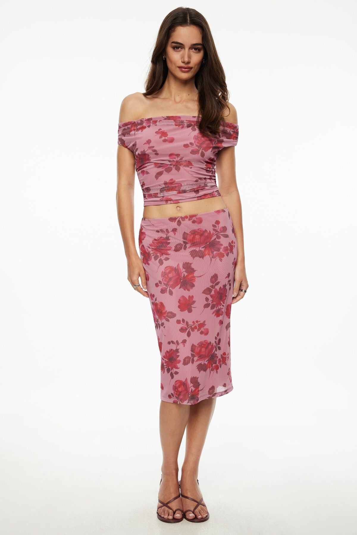Jupe midi en maille Alana