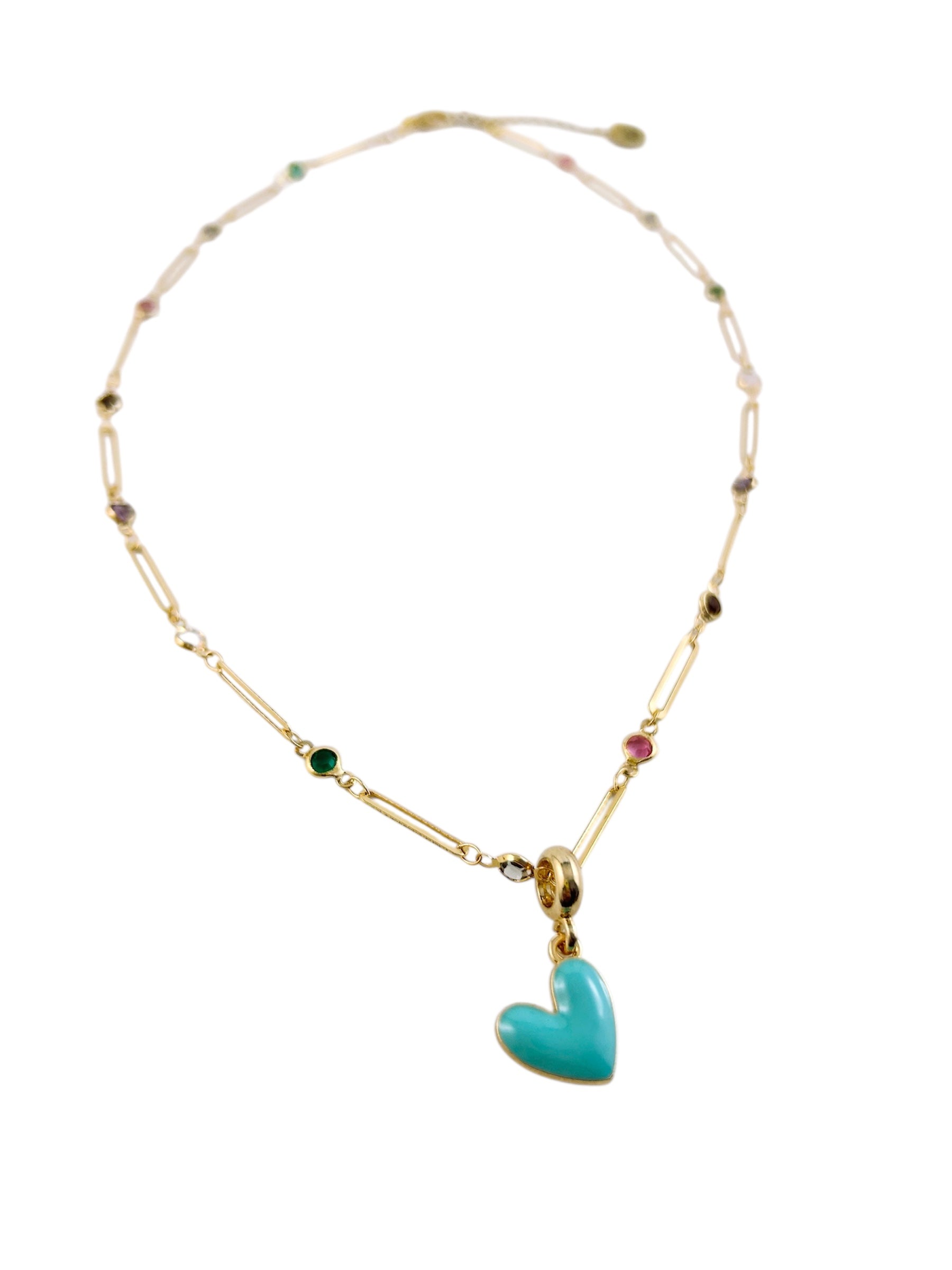 Heart Pop Necklace - Blue Belle