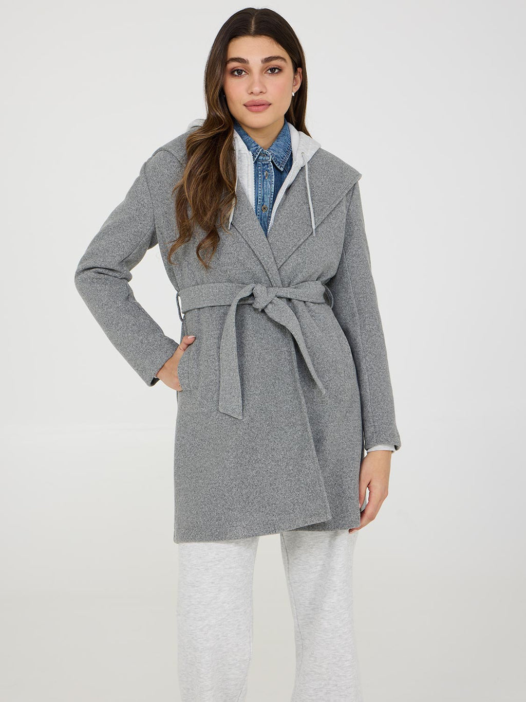 Hooded Wrap Coat