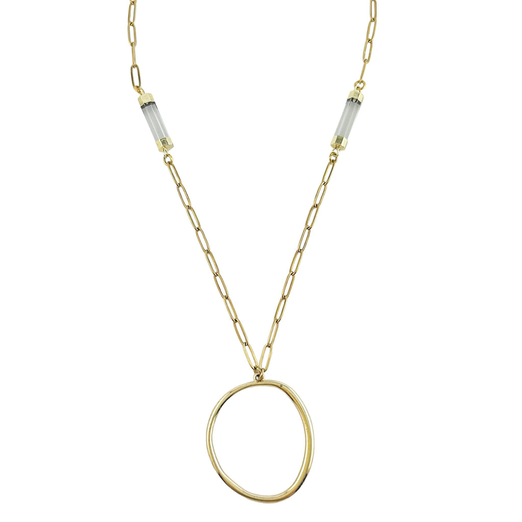Gold Crystal Circle Necklace