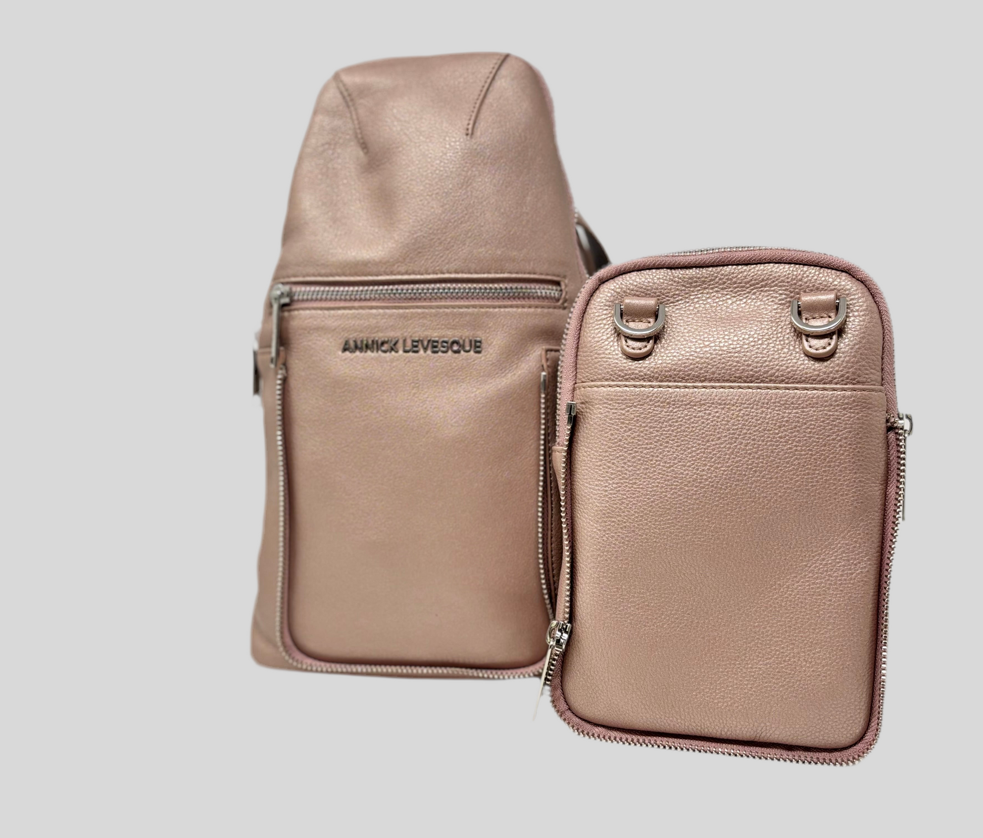 Sac bandoulière 3 en 1 Unisexe avec section pour carte RFID, Platine Gabriel
