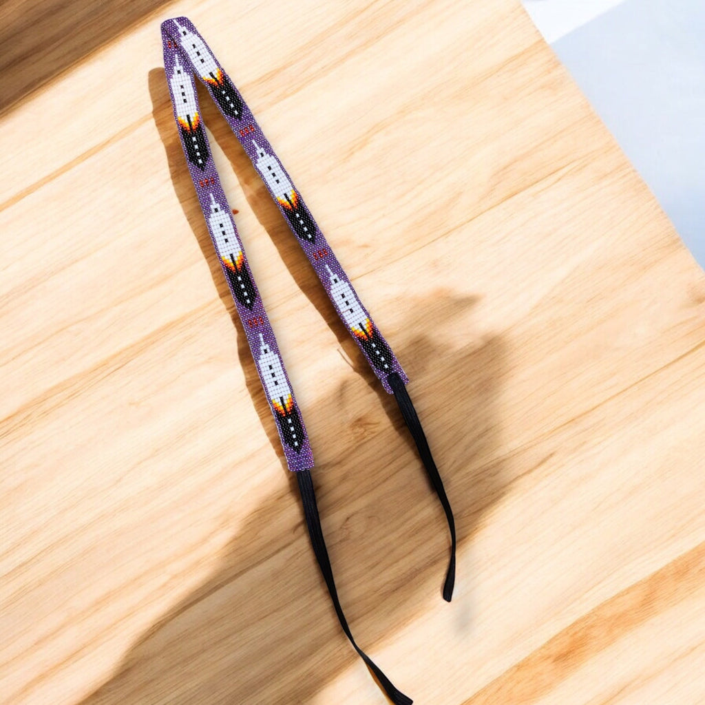 Purple Handmade Beaded Hatband