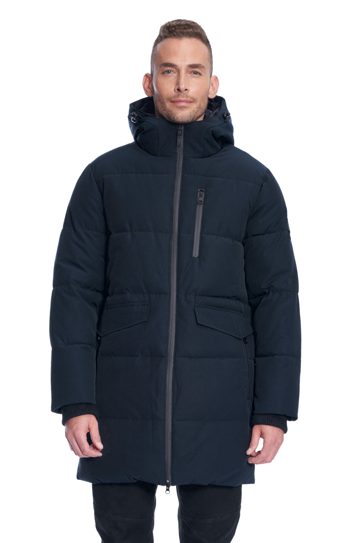 JASPER | MEN'S VEGAN DOWN (RECYCLED) PUFFER COAT, NAVY