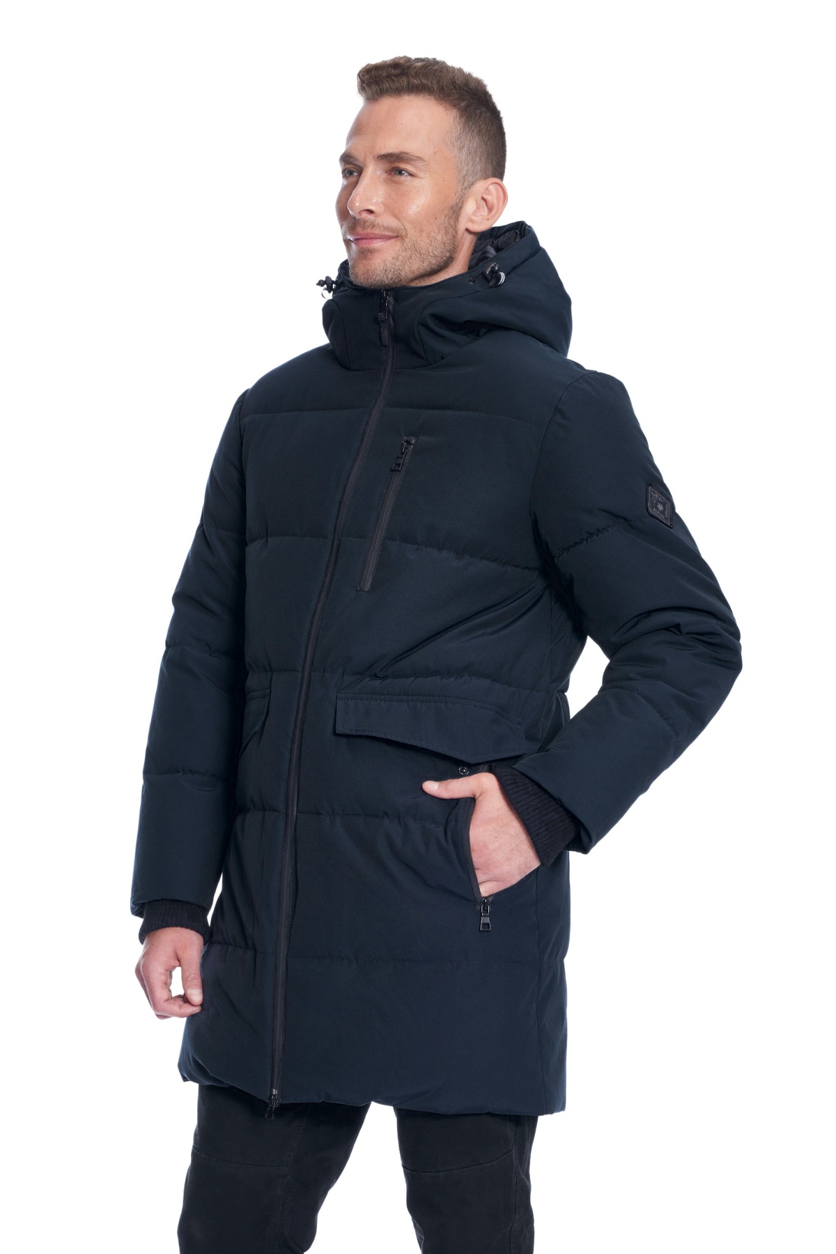 JASPER | MEN'S VEGAN DOWN (RECYCLED) PUFFER COAT, NAVY
