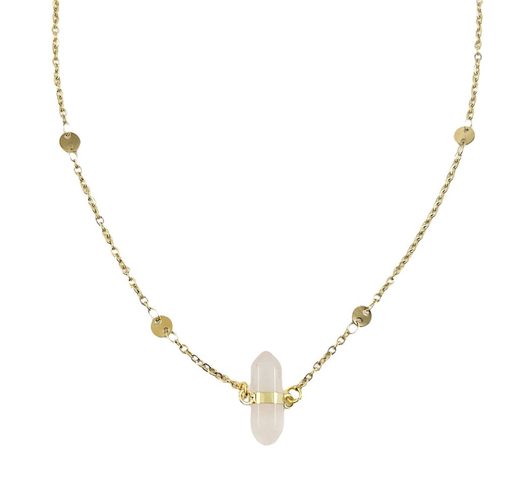 Rose Quartz Crystal Necklace