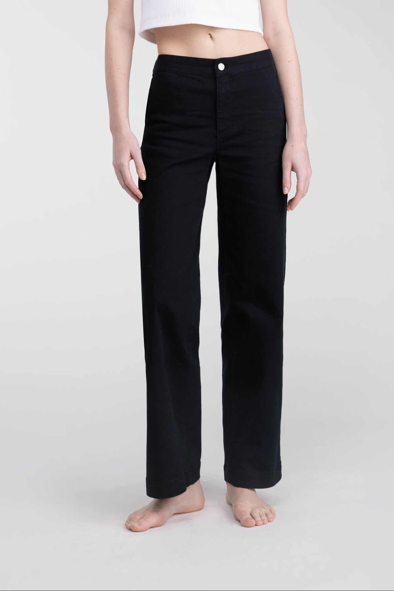 PANTALON LARGE EN SERGÉ LONG