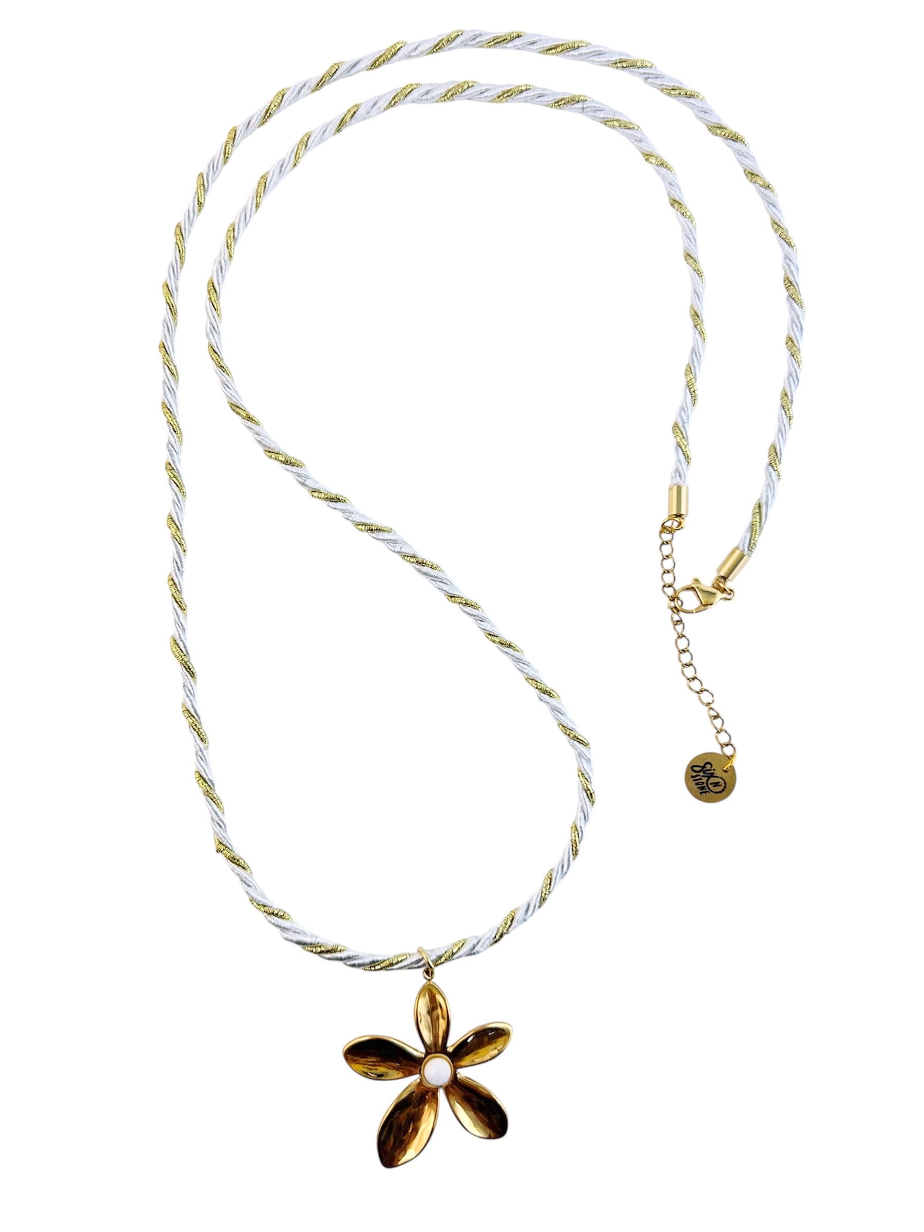 Pearl Flower Cord Necklace