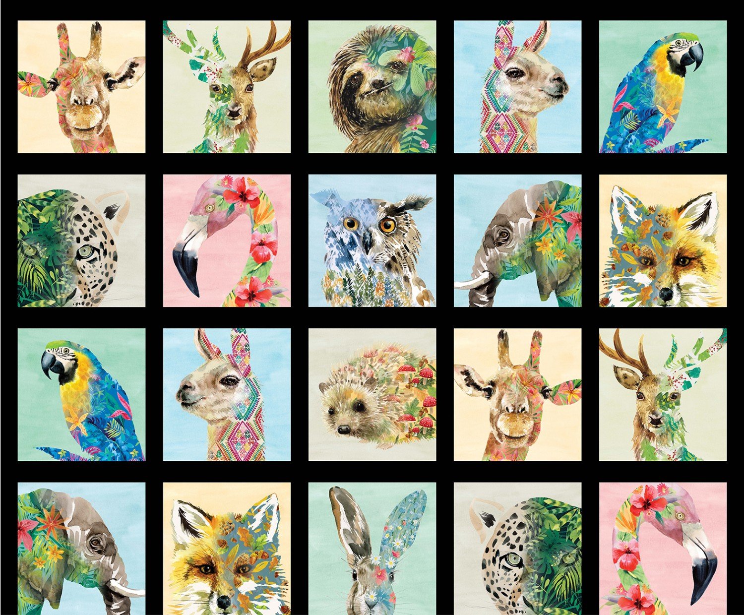 Pinceau avec la nature par Louise Nisbet - Panneau noir multicolore