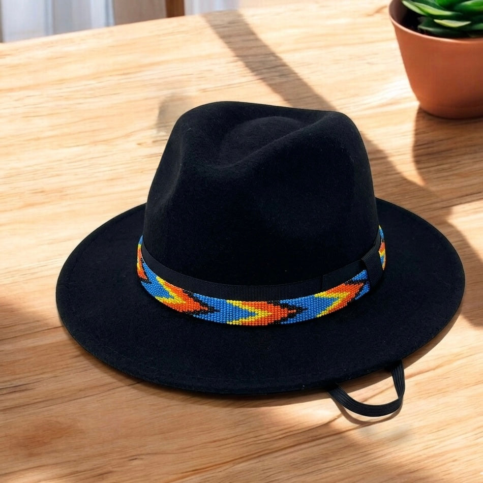 Blue Handmade Beaded Hatband