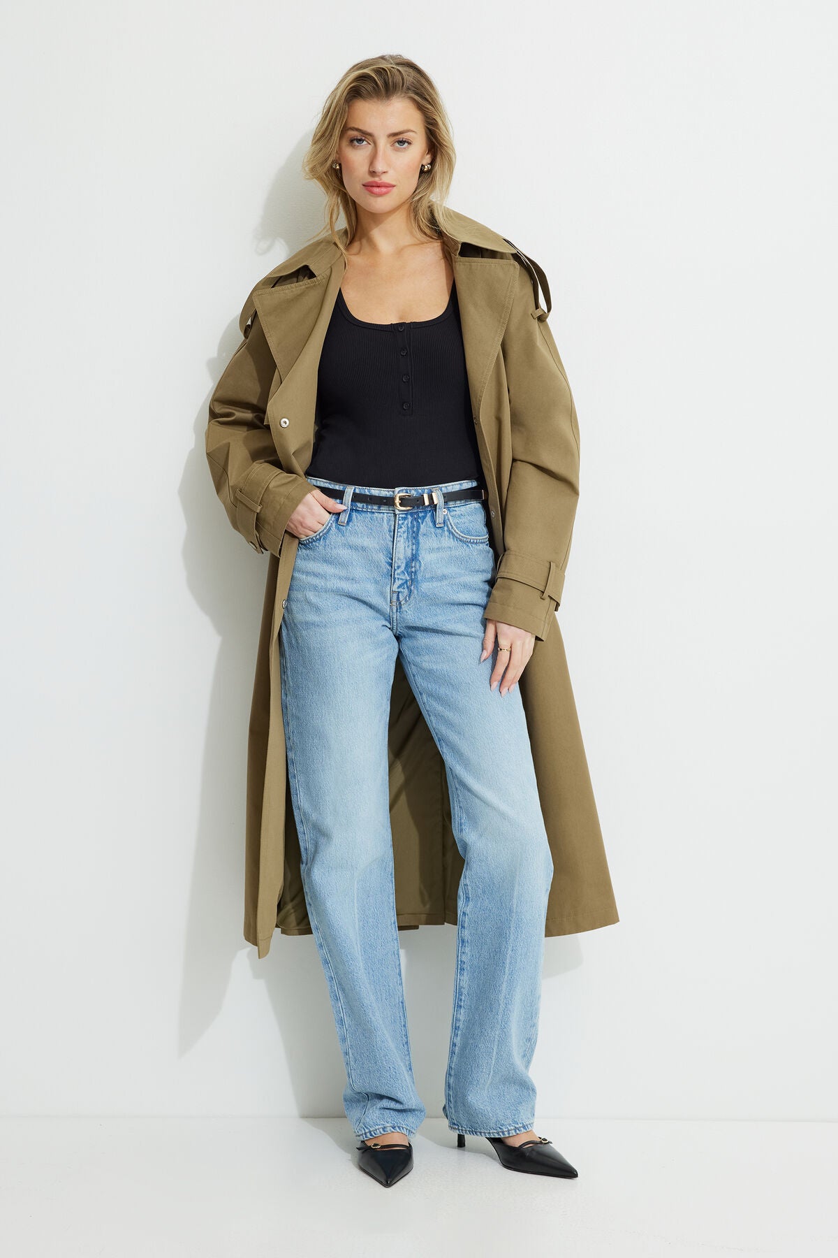 Ribbed Henley Bodysuit