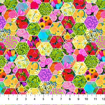 Cynthia Frenette - Quilt Retreat - Motif floral Hexies - DP25149-10