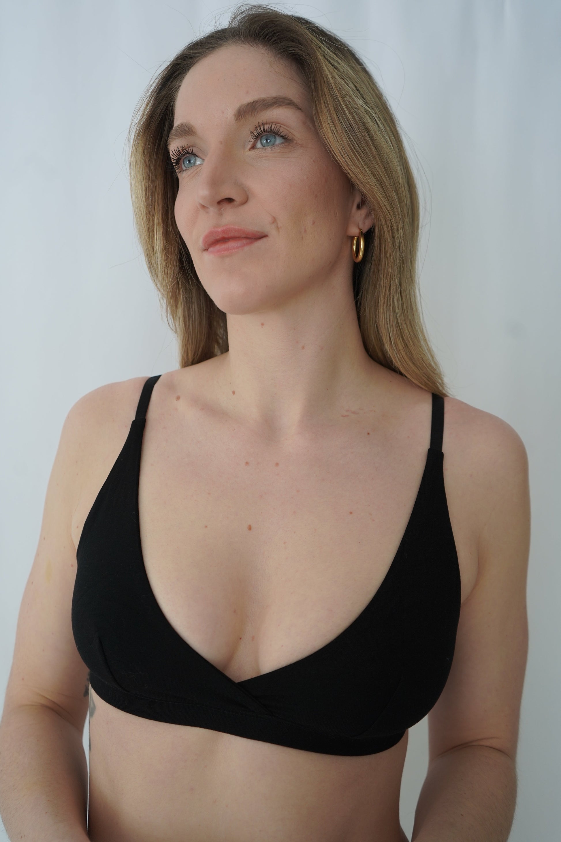 Crossed Bralette with Straps - Black