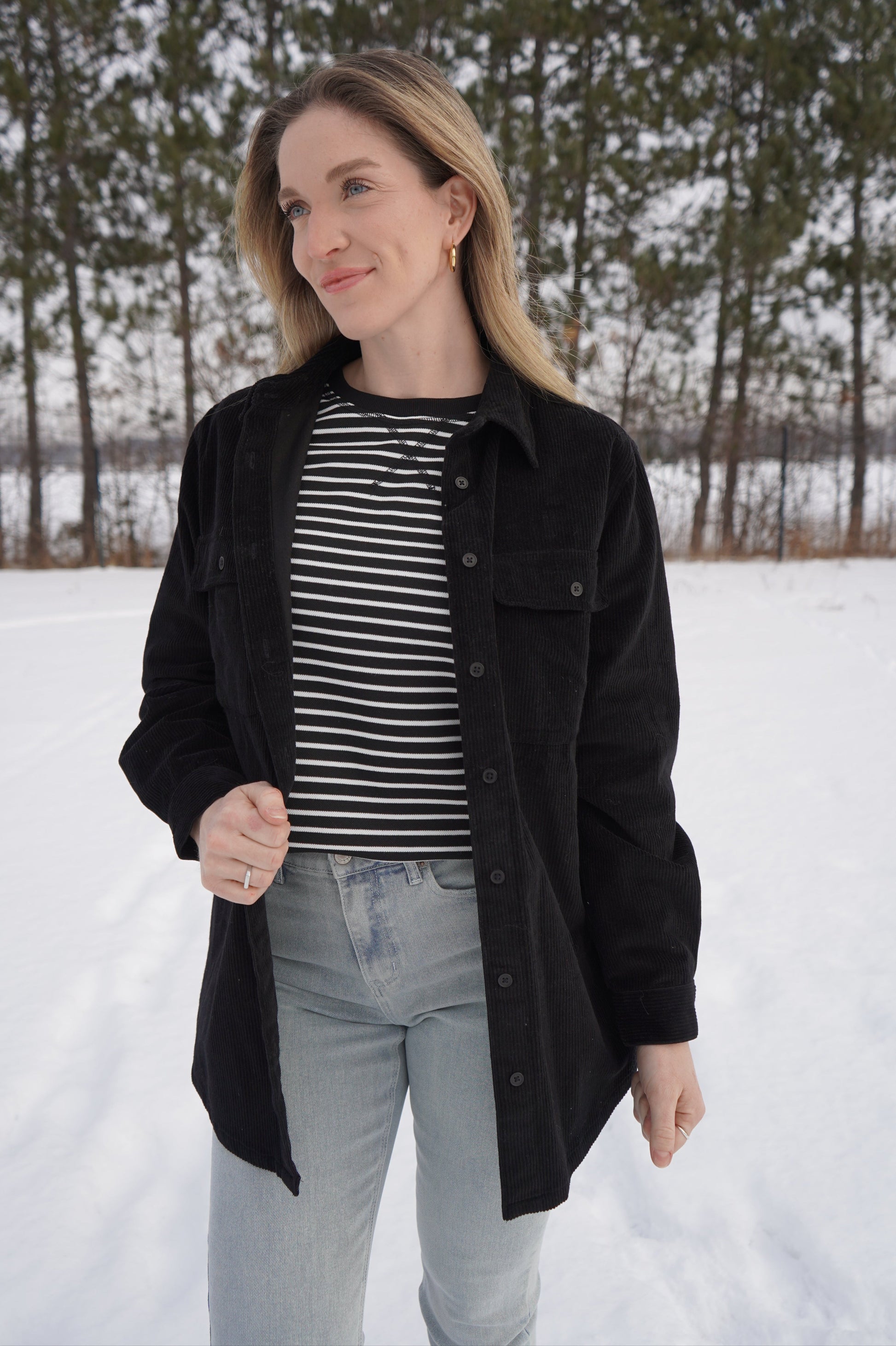 Long Sleeve Striped - Black