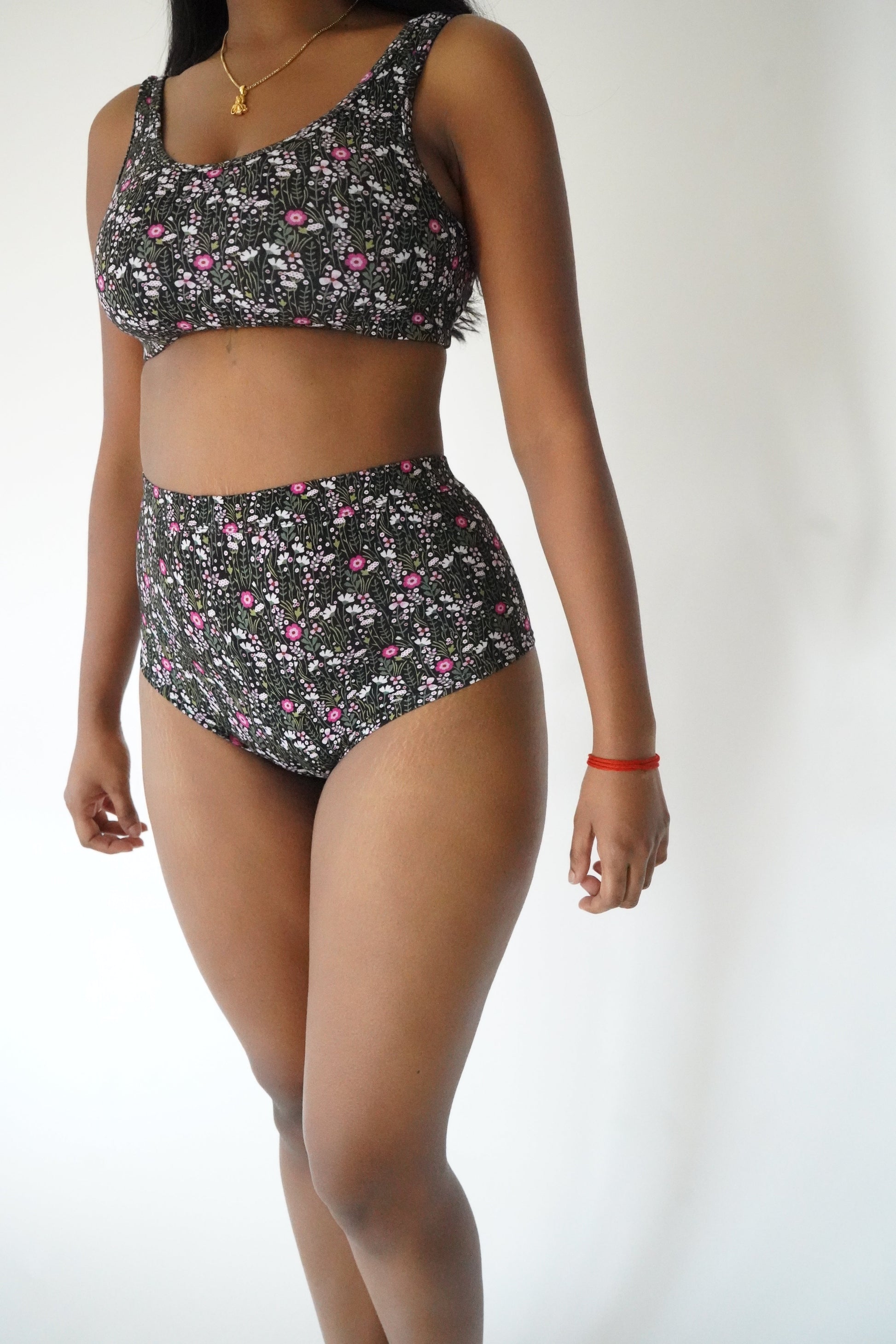 High-Waisted Cheeky Briefs - Floral