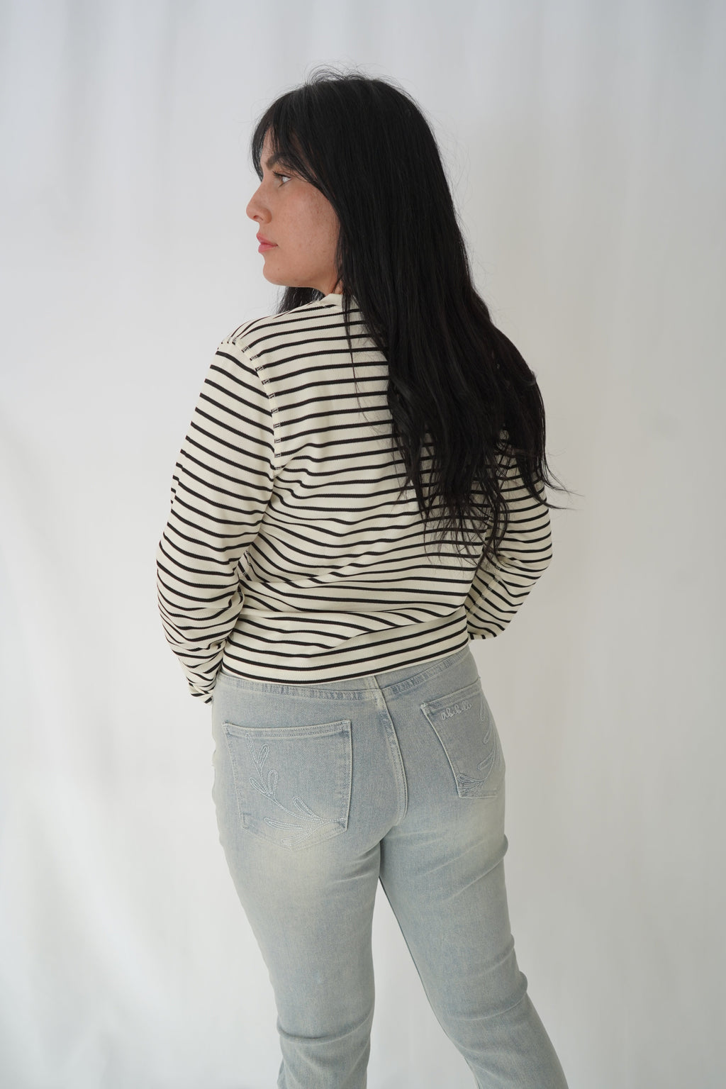 Long Sleeve Striped - White