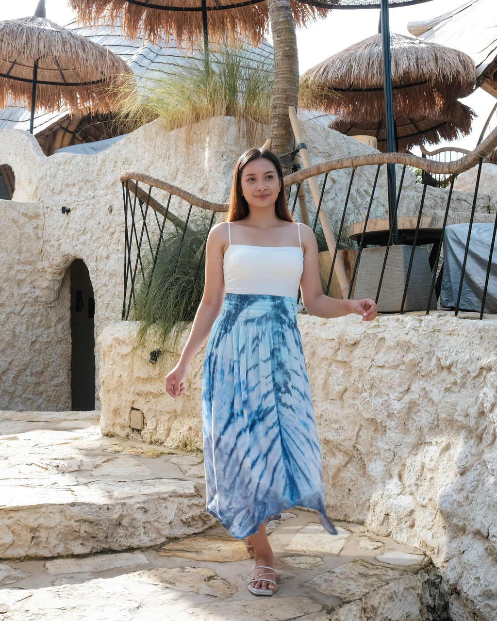 Bone Tie Dye Handkerchief Skirt - Blue