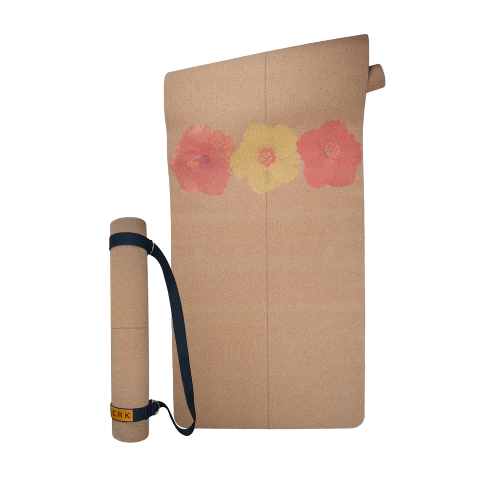 Crk Yoga Mat made of Organic Cork and Natural Rubber, 5mm Thick • The Flowers Mat