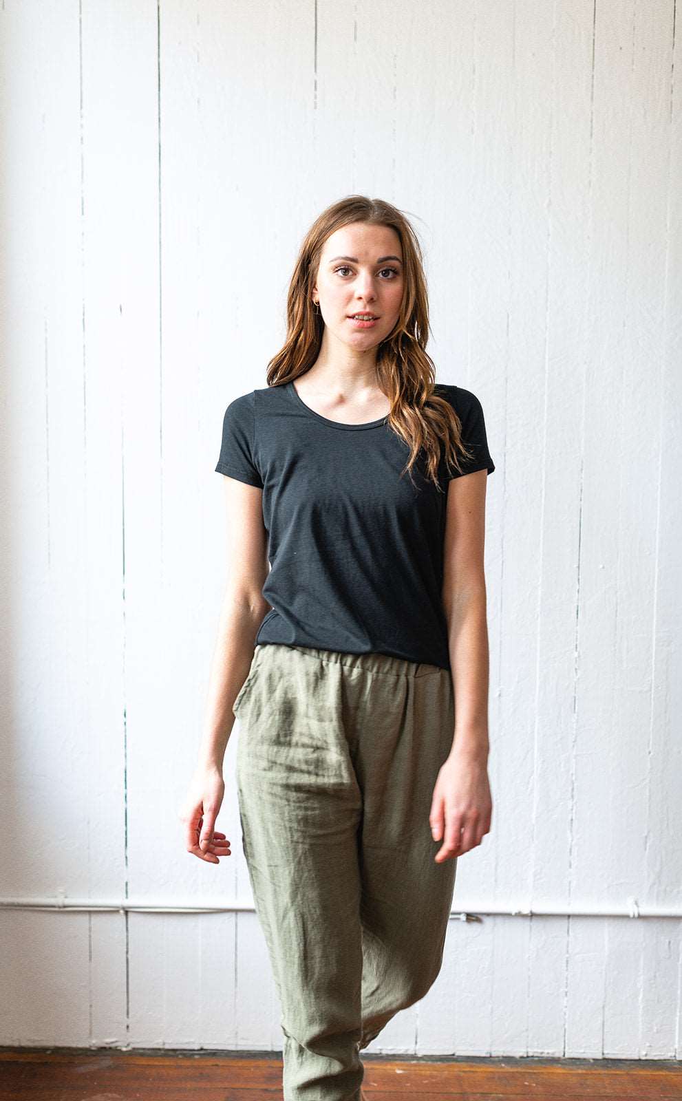 The Scoop Neck Perfect Tee in Black