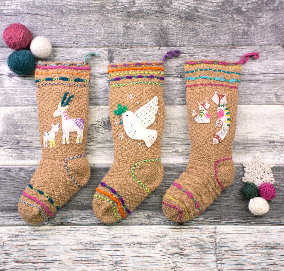 Foxtail Knit Christmas Stocking