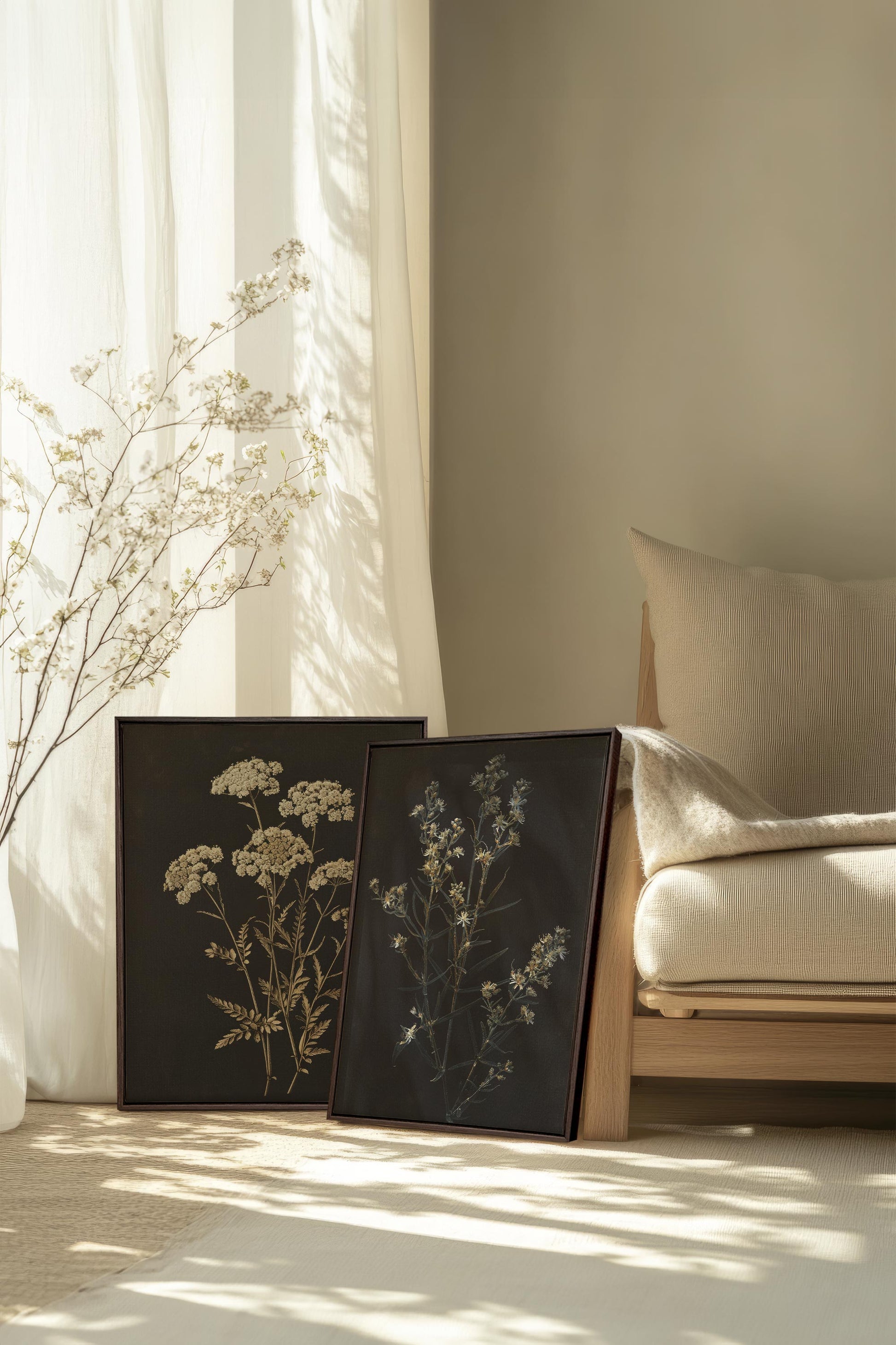 DUO PRECIOUS FLOWERS (2 Stretched Canvas Artworks)