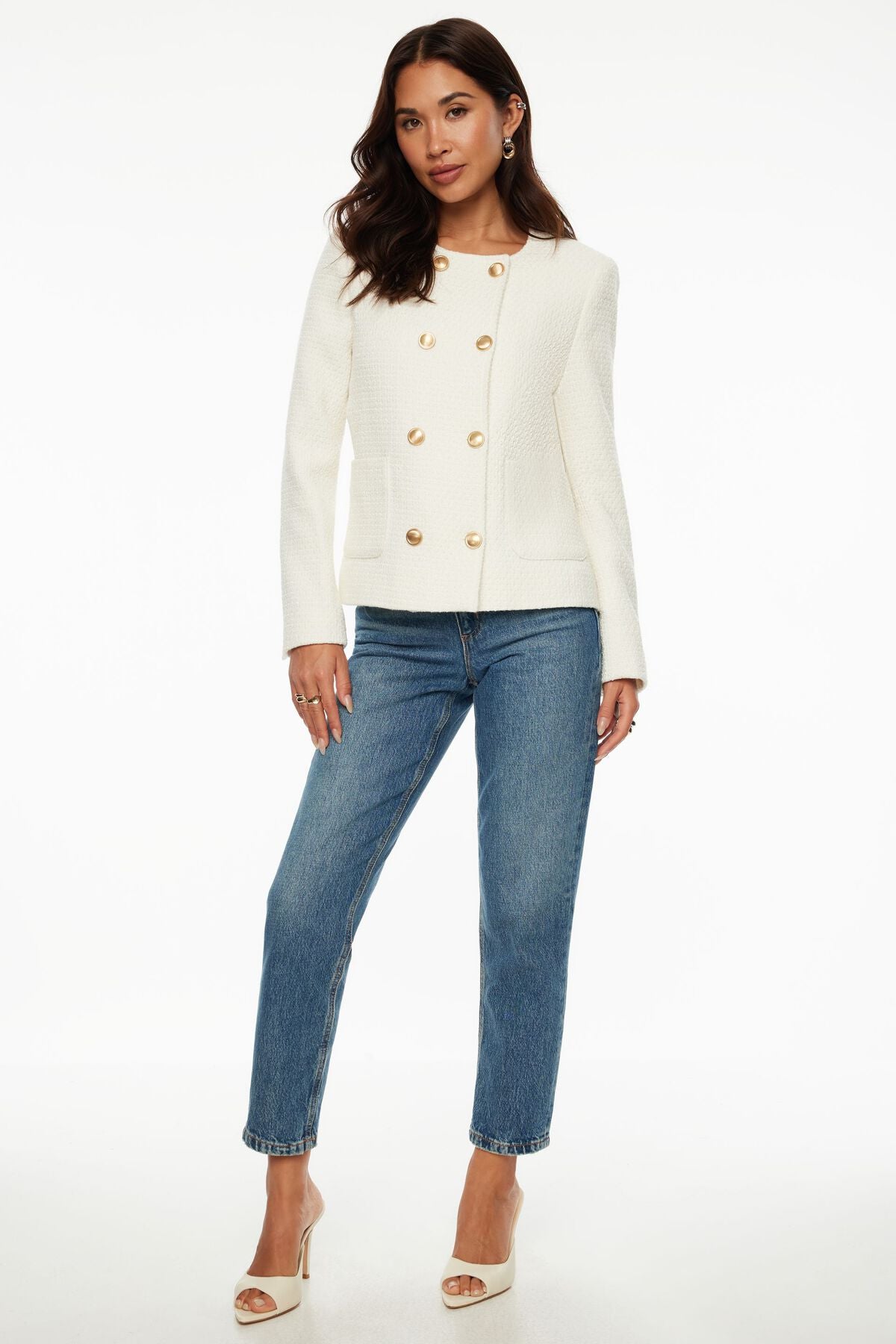 Blazer croisé en tweed