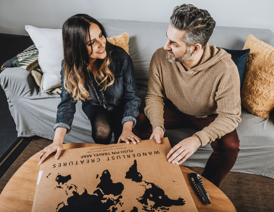 Cork & Wood 3D World Pin Map | 36 x 20 | Labelled