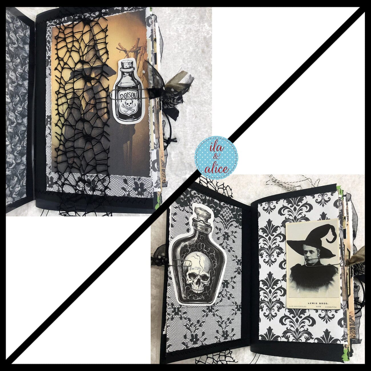 Journal d'Halloween de sorcière noire rempli d'éphémères de sorcières #4