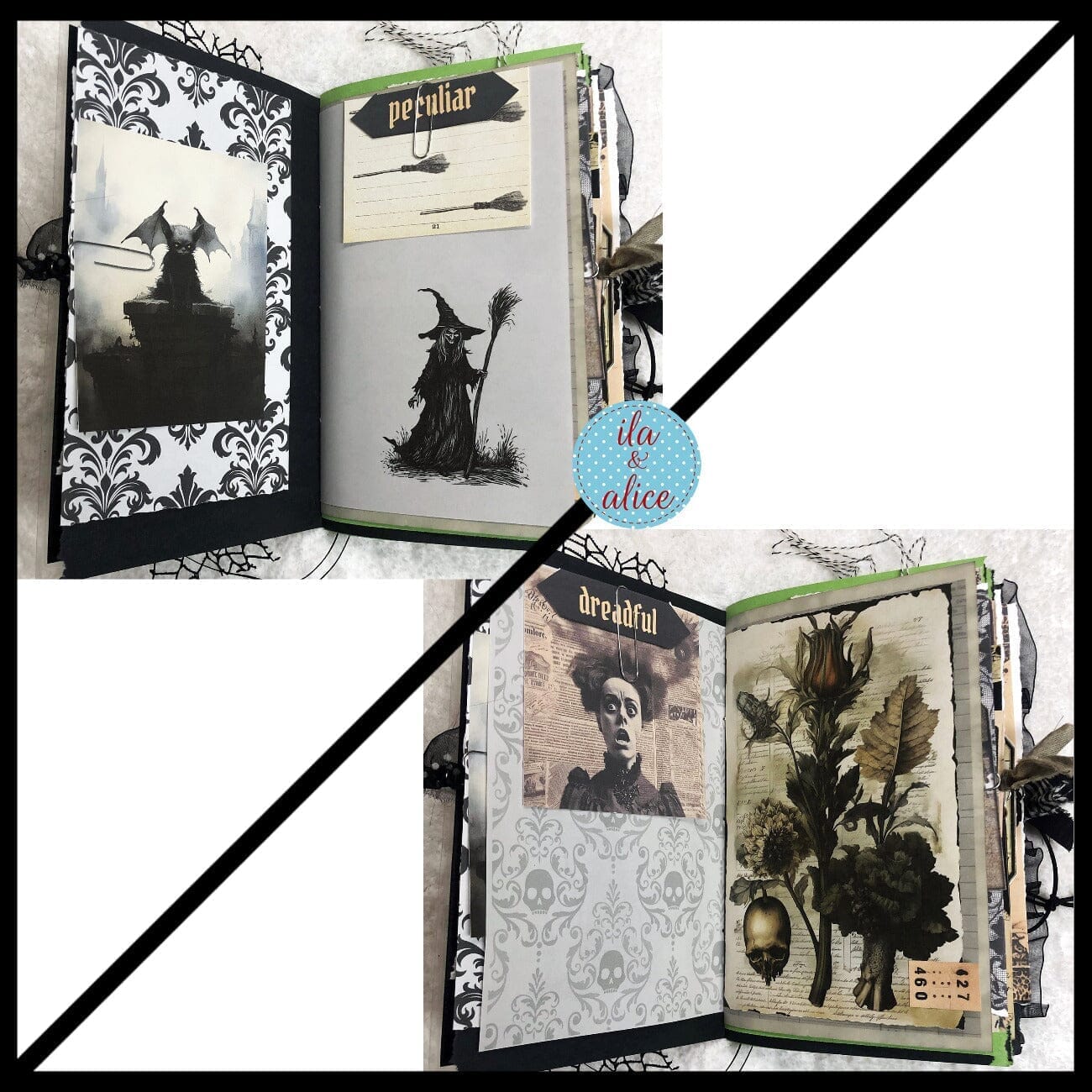 Journal d'Halloween de sorcière noire rempli d'éphémères de sorcières #2