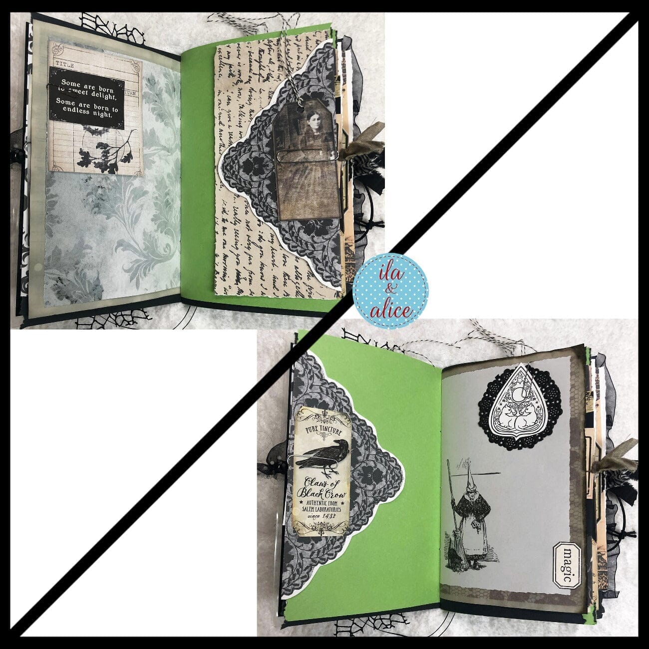 Journal d'Halloween de sorcière noire rempli d'éphémères de sorcières #2