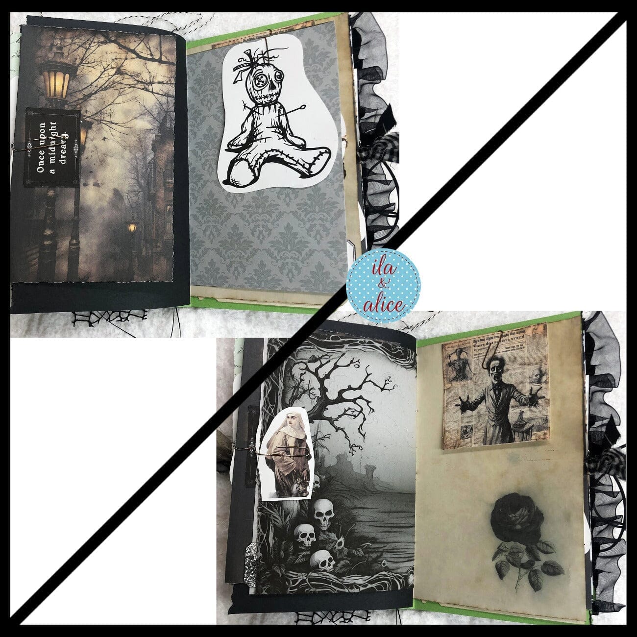 Journal d'Halloween de sorcière noire rempli d'éphémères de sorcières #2