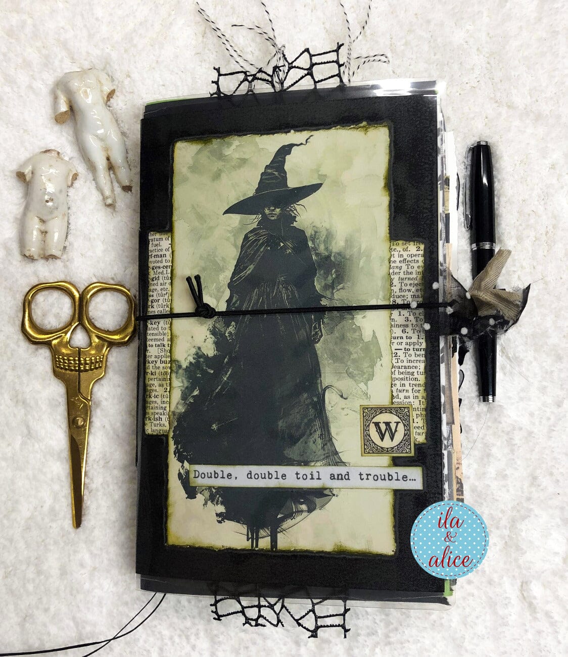 Dark Witch Halloween Junk Journal Filled with Witch Ephemera #2
