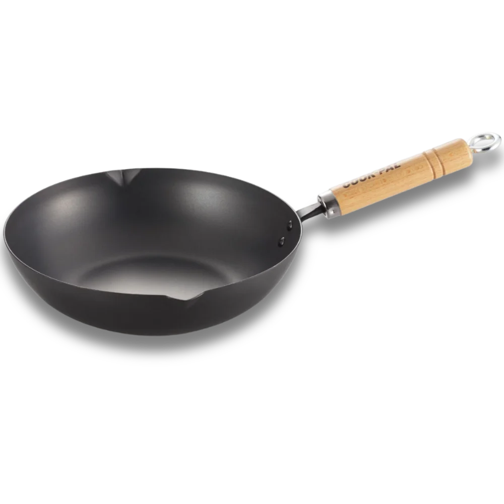 Poêle à frire profonde Yoshikawa Cook-Pal Ren 28 cm – Acier au carbone nitruré, fabriquée au Japon