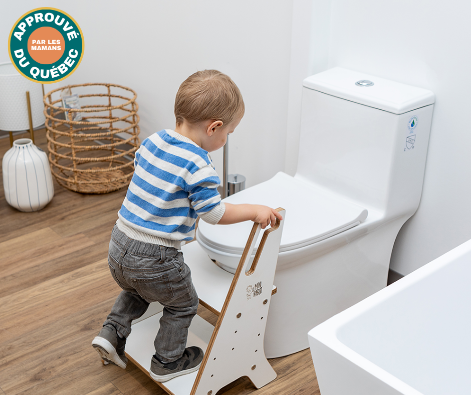 The Mini Clean - Adjustable Wooden Toilet Bench for Kids