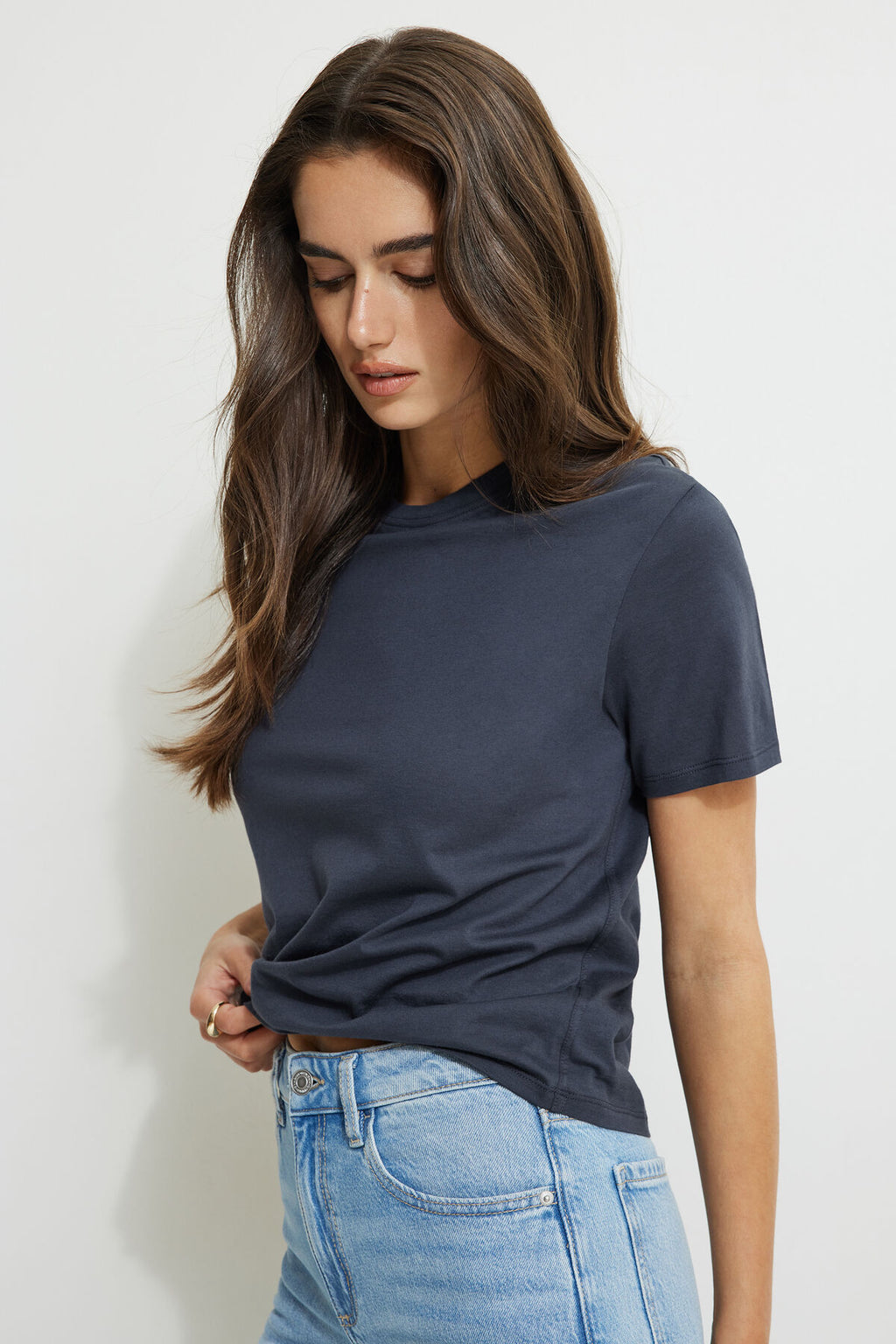 T-shirt ras du cou en coton facile à porter