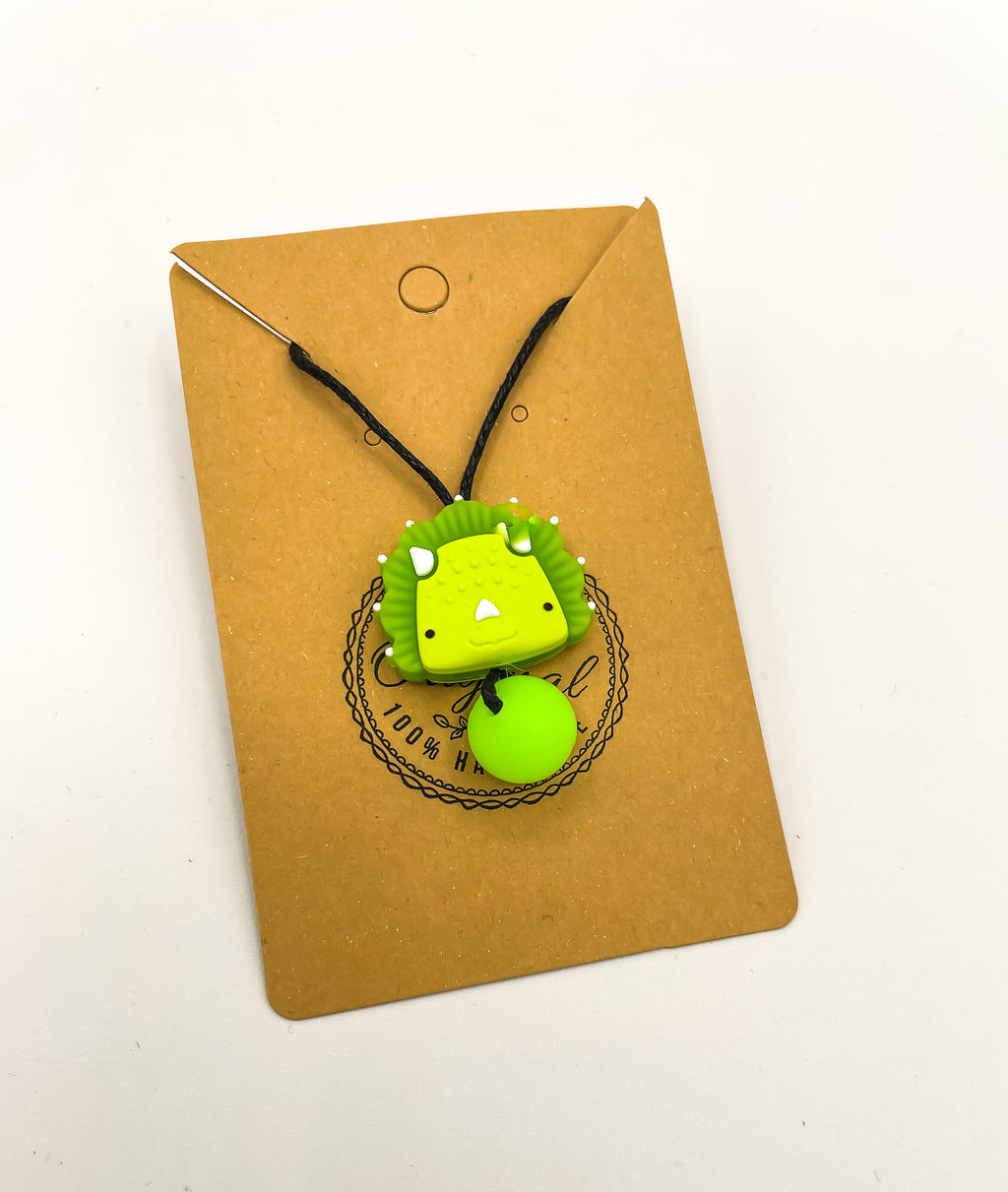 Collier à mâcher dinosaure vert