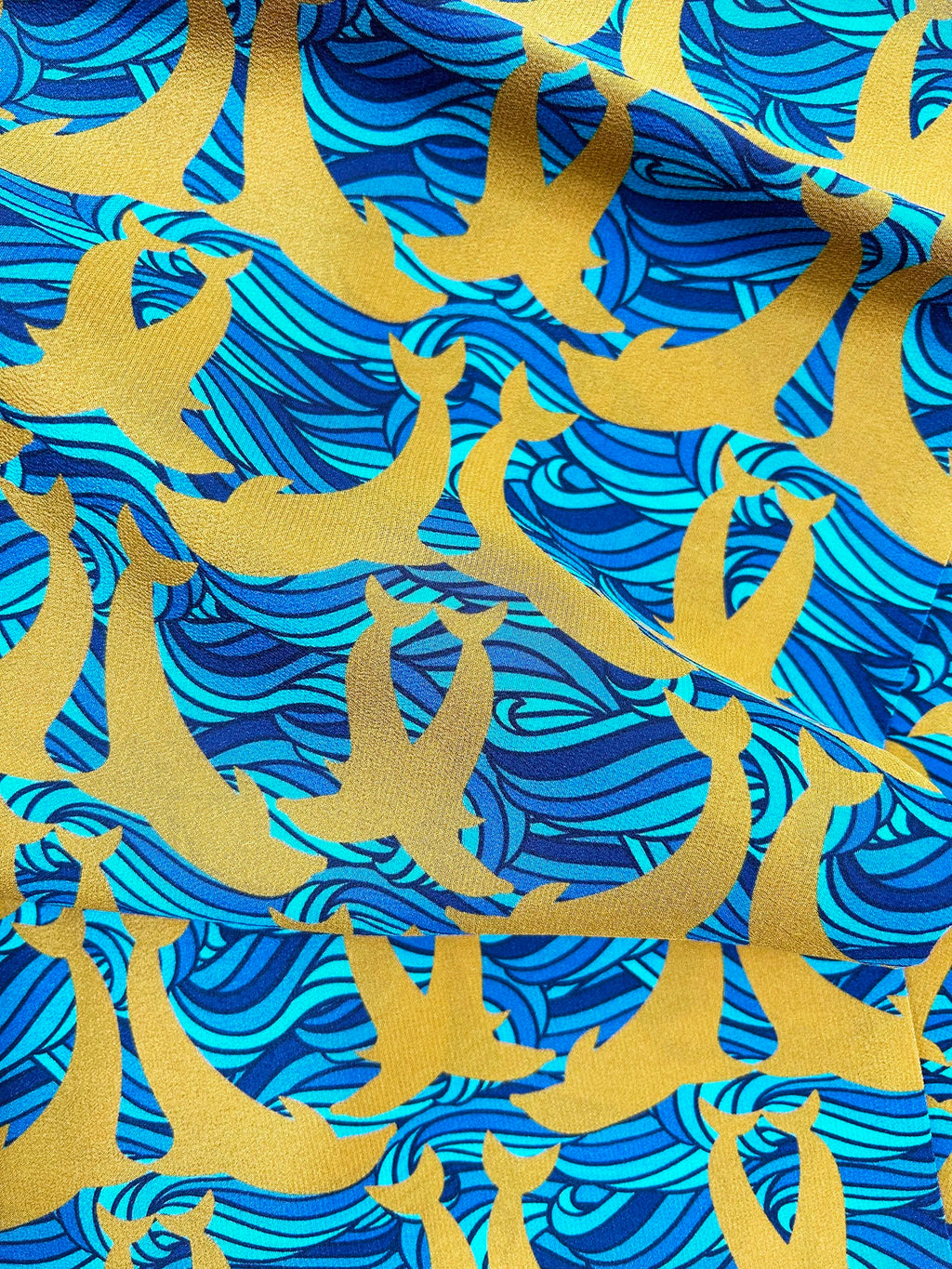 pantalon en soie dorée disco dolphin 