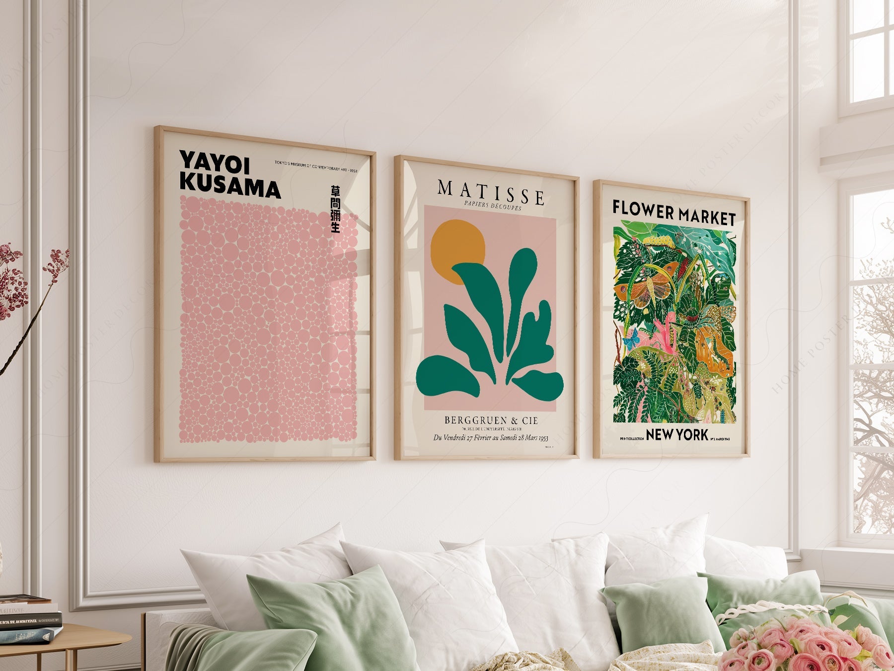 Matisse Kusama Flower Market Set of 3 Prints – Modern Gallery Wall Art