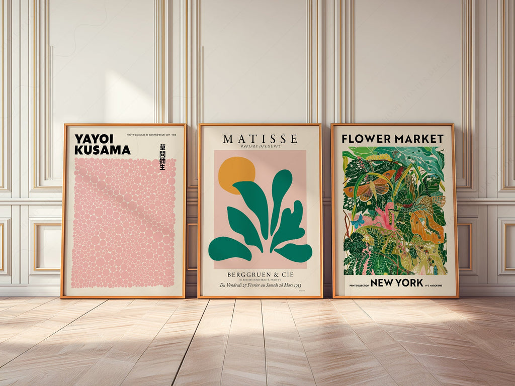 Matisse Kusama Flower Market Set of 3 Prints – Modern Gallery Wall Art