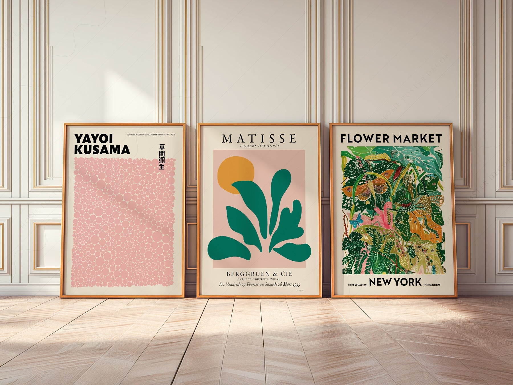 Matisse Kusama Flower Market Set of 3 Prints – Modern Gallery Wall Art