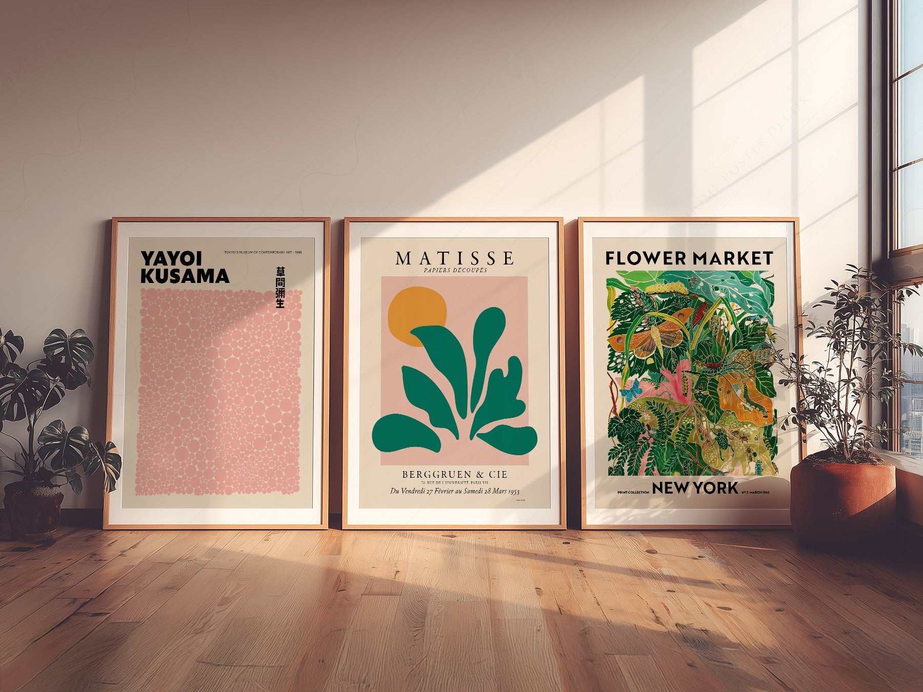 Matisse Kusama Flower Market Set of 3 Prints – Modern Gallery Wall Art