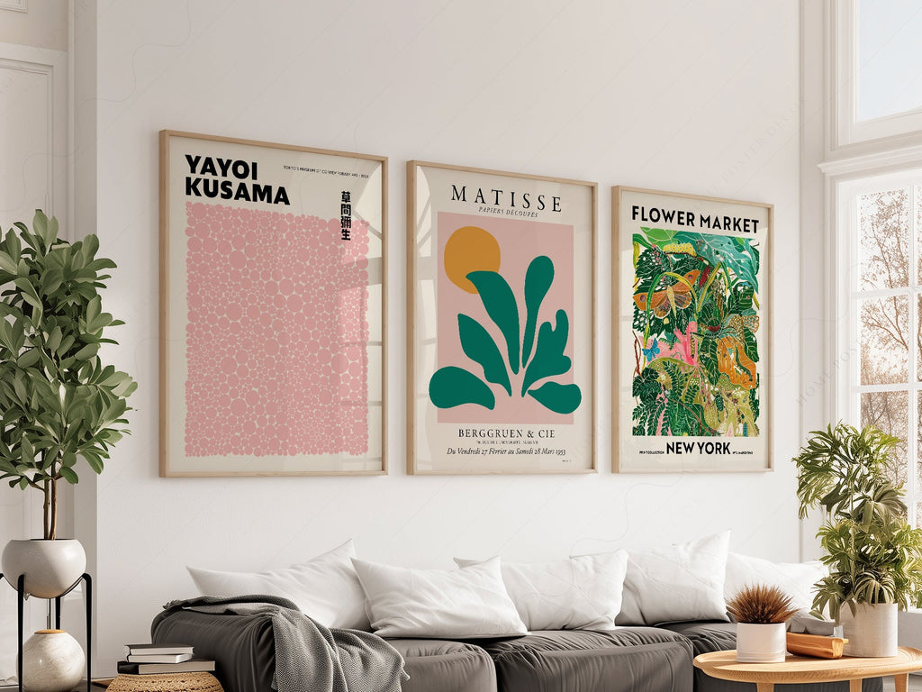 Matisse Kusama Flower Market Set of 3 Prints – Modern Gallery Wall Art
