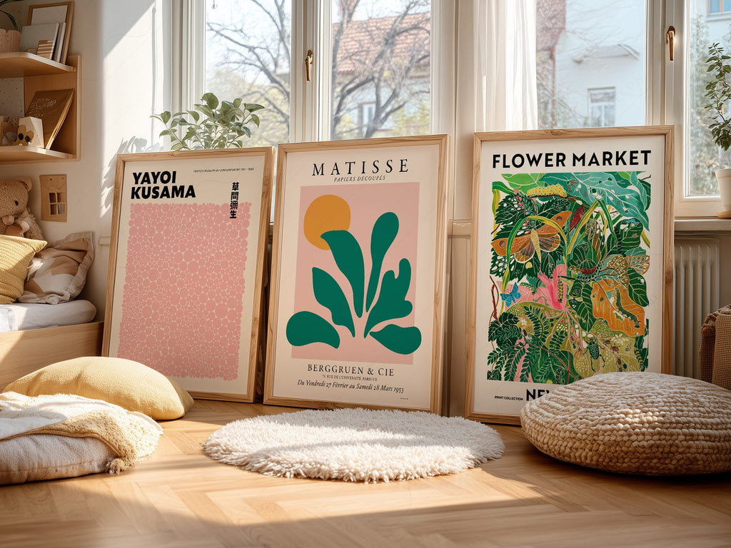 Matisse Kusama Flower Market Set of 3 Prints – Modern Gallery Wall Art
